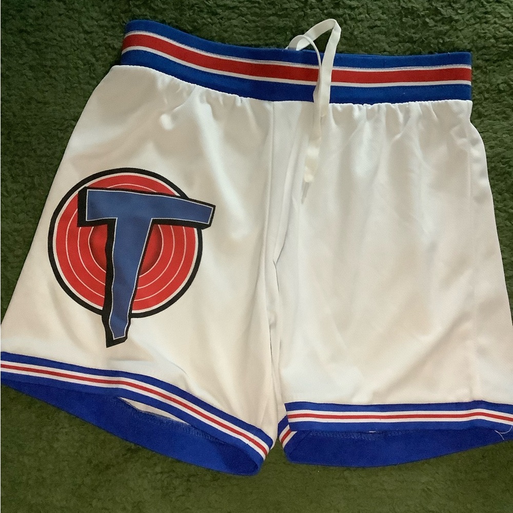 White and Blue Athletic Shorts